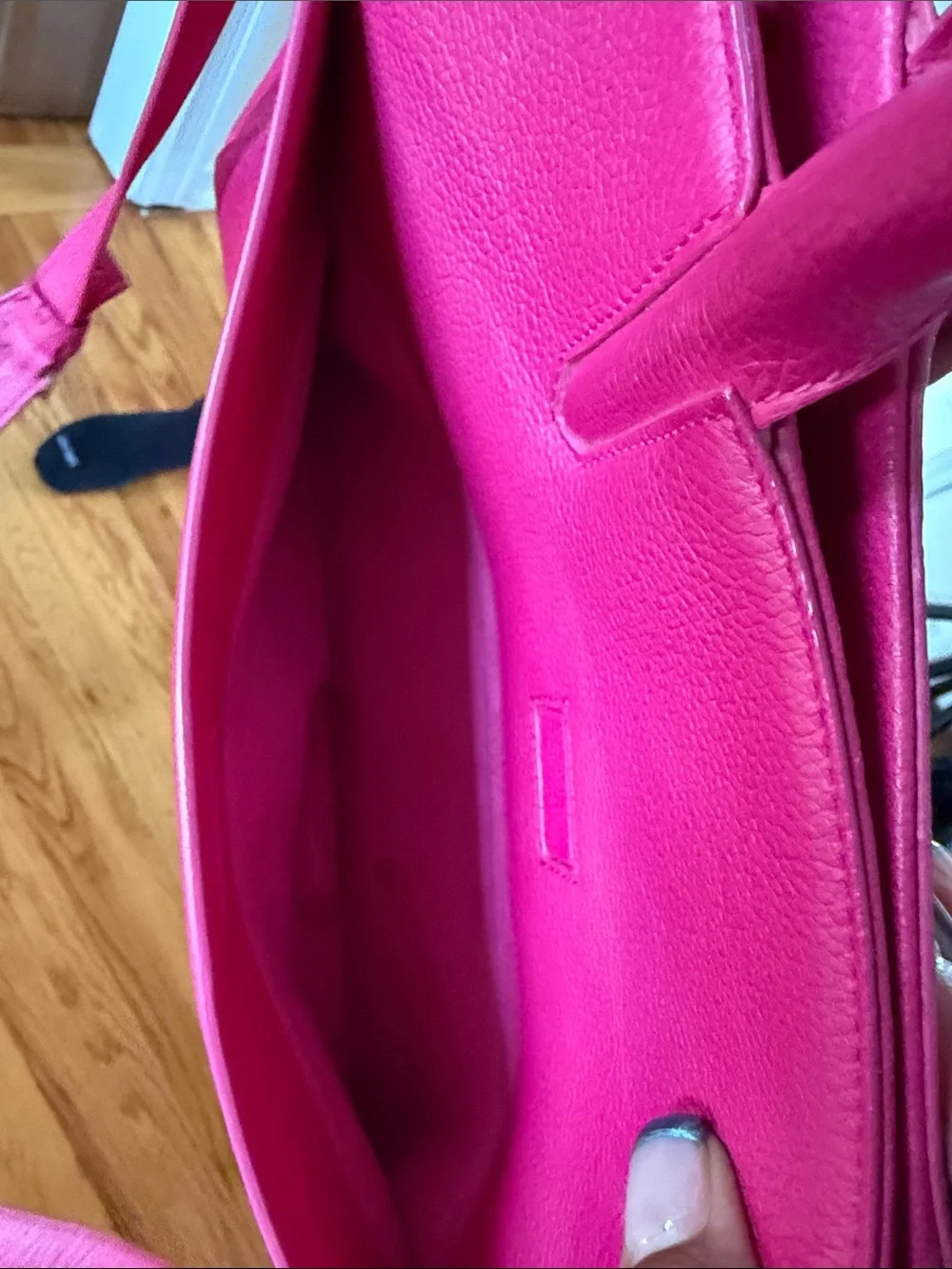 Saint Laurent Fuchsia Leather Top-Handle Satchel